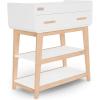 Fisher Price by Dream On Me Baby Changing Table, Matte Black Vintage Oak – Greenguard Gold & JPMA Certified, Wooden Nursery Dresser with Storage Shelves – Compact, Sturdy & Easy-to-Clean Design(Vintage White Oak)