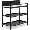 Fisher Price by Dream On Me Baby Changing Table, Matte Black Vintage Oak – Greenguard Gold & JPMA Certified, Wooden Nursery Dresser with Storage Shelves – Compact, Sturdy & Easy-to-Clean Design(Matte Black)