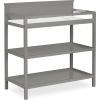Fisher Price by Dream On Me Baby Changing Table, Matte Black Vintage Oak – Greenguard Gold & JPMA Certified, Wooden Nursery Dresser with Storage Shelves – Compact, Sturdy & Easy-to-Clean Design(Storm Grey)