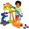 Fisher-Price Little People Toddler Toy Hot Wheels Spiral Stunt Speedway Race Track Playset with 2 Cars for Pretend Play Kids Ages 18+ Months
