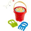 Fisher-Price Toddler 3-in-1 Beach Bucket, Portable Sprinkler and Sandcastle Mold | Water Toy and Sand Toys for Ages 18+ Months | Includes Sand Tools
