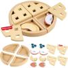 Fisher-Price Wood Pretend Play Toy Fruit Pie, Tiny Garden 16-Piece Wooden Food Puzzle Set for Preschool Kids Ages 3+ Years (Amazon Exclusive)(Fruit Pie)