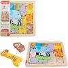 Fisher-Price Wood Toddler Toy Animal Puzzle, 12 Piece Wooden Shape-Sorting Activity for Preschool Kids Ages 2+ Years