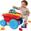 MEGA BLOKS First Builders Toddler Building Toy, Block Scooping Pull Wagon with 20 Pieces and Built-in Storage, Picks Up Blocks, Red, Kids Ages 1+(New Block Scooping Wagon)