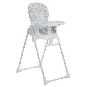 Fisher Price Tiny Bites Baby & Toddler Highchair – Cloud Grey, One-Click Folding, 7 Adjustable Height Levels, 2 Recline Positions, Removable Dishwasher-Safe Tray, Lightweight, Space-Saving(Cloud Grey)
