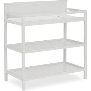 Fisher Price by Dream On Me Baby Changing Table, Matte Black Vintage Oak – Greenguard Gold & JPMA Certified, Wooden Nursery Dresser with Storage Shelves – Compact, Sturdy & Easy-to-Clean Design(Grey)