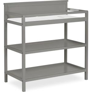 Fisher Price by Dream On Me Baby Changing Table, Matte Black Vintage Oak – Greenguard Gold & JPMA Certified, Wooden Nursery Dresser with Storage Shelves – Compact, Sturdy & Easy-to-Clean Design(Storm Grey)