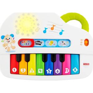 Fisher-Price Baby Toy Laugh & Learn Silly Sounds Light-Up Piano Musical Instrument with Learning Songs for Infants Ages 6+ Months​(Small)