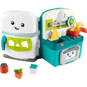 Fisher-Price Baby & Toddler Toy Laugh & Learn Learning Kitchen Playset with Music Lights & 5 Play Pieces for Kids Ages 6+ Months