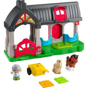 Fisher-Price Little People Toddler Toy Friendly Horses Stable Playset with Sounds, Figures & Accessories for Kids Ages 1+ Years(Little People Stable)
