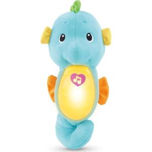 Fisher-Price Musical Baby Toy, Soothe & Glow Seahorse, Pink Plush Sound Machine with Lights & Volume Control for Newborns(Blue Easy-to-Open Packaging)