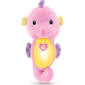 Fisher-Price Musical Baby Toy, Soothe & Glow Seahorse, Pink Plush Sound Machine with Lights & Volume Control for Newborns(Pink Retail Packaging)