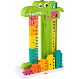Fisher-Price Preschool Learning Toy Adding Alligator Counting Activity with 10 Stacking Blocks for Kids Ages 3+ Years