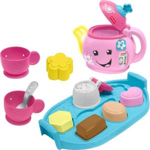 Fisher-Price Toddler Toy Laugh & Learn Sweet Manners Tea Set with Music & Lights for Educational Pretend Play Kids Ages 18+ Months(Standard Packaging)