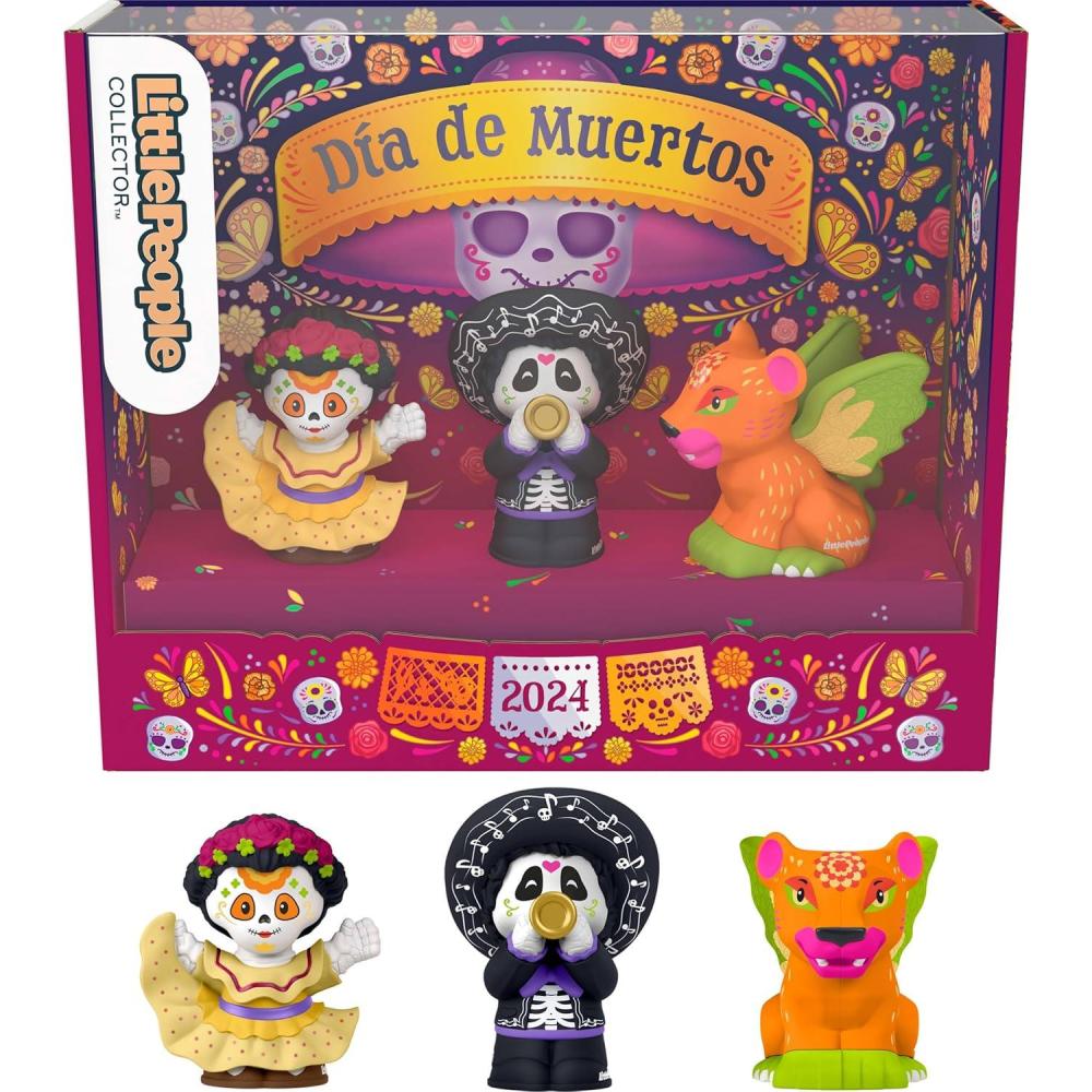 imageLittle People Collector Da de Muertos Special Edition Figure Set 3 Traditional Characters in Display Box for Adults ampamp Fans