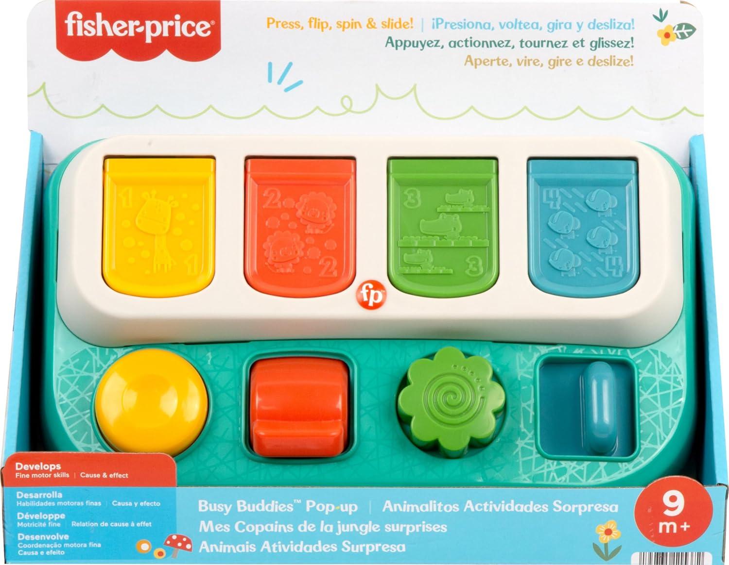 imageFisherPrice Baby Early Learning Toy with Fine Motor Activities for CauseandEffect Play Busy Buddies PopUp