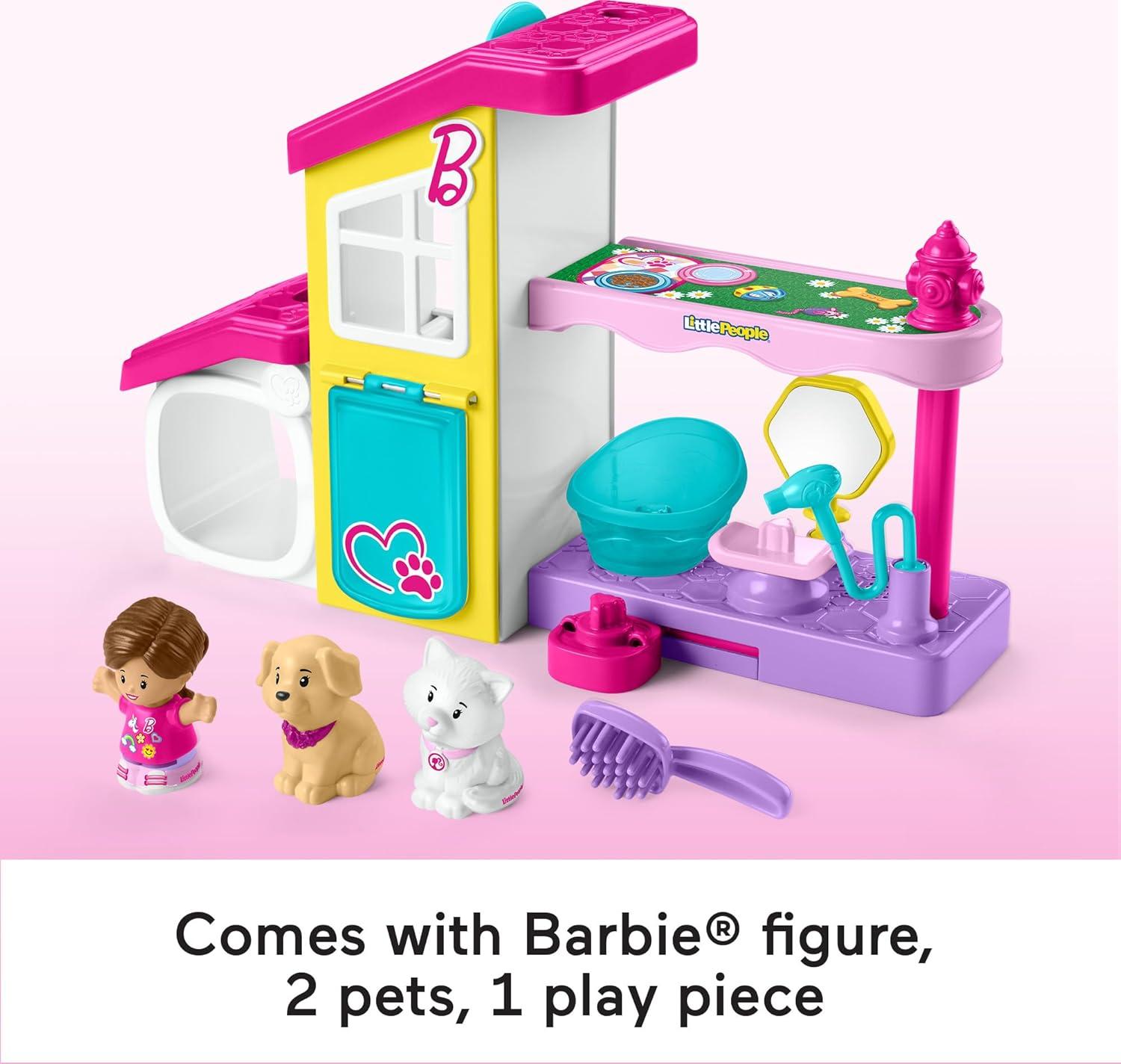 imageFisherPrice Little People Barbie Toddler Toy Play and Care Pet Spa Playset with Music ampamp Sounds for Pretend Play Kids Ages 18 Months