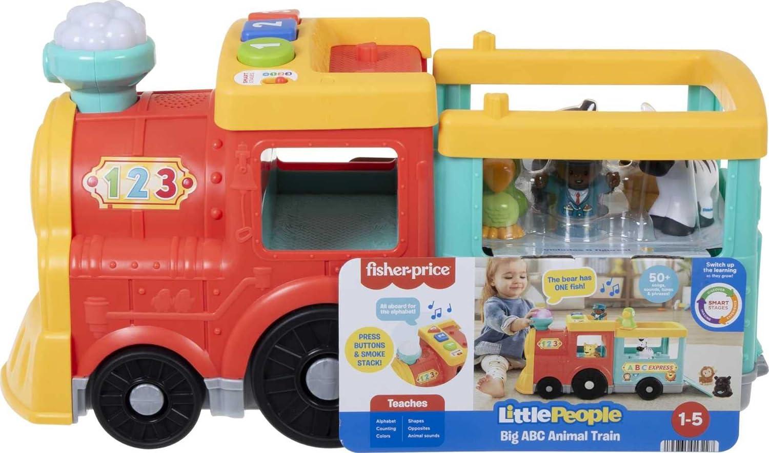 imageFisherPrice Little People Toddler Learning Toy Big ABC Animal Train with Smart Stages ampamp 6 Figures for Pretend Play Kids Ages 1 Years