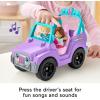 Fisher-Price Little People Barbie Toddler Toy Car Beach Cruiser with Music Sounds and 2 Figures for Pretend Play Kids Ages 18+ Months​