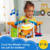 Fisher-Price Little People Hot Wheels Toddler Toy Race and Go Track Set with Lights Sounds & 2 Cars for Pretend Play Kids Ages 18+ Months​