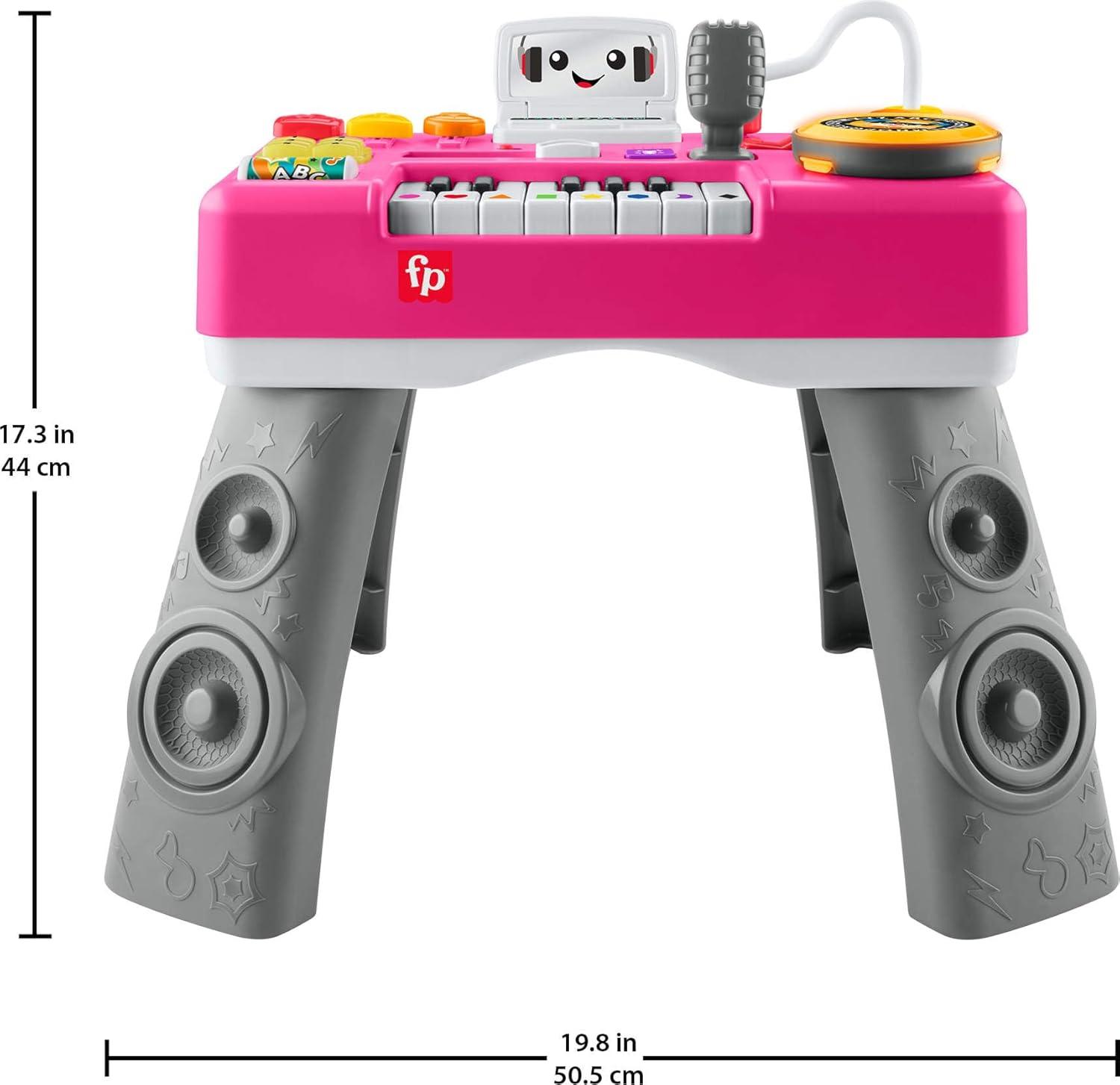 imageFisherPrice Baby ampamp Toddler Toy Laugh ampamp Learn DJ Table Musical Activity for Educational Play Pink Infants Ages 6 MonthsPink