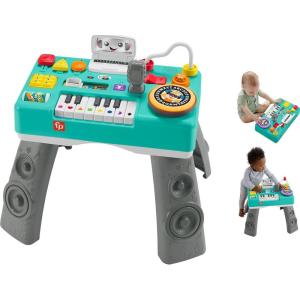 Fisher-Price Baby & Toddler Toy Laugh & Learn DJ Table Musical Activity for Educational Play, Pink Infants Ages 6+ Months(Blue)