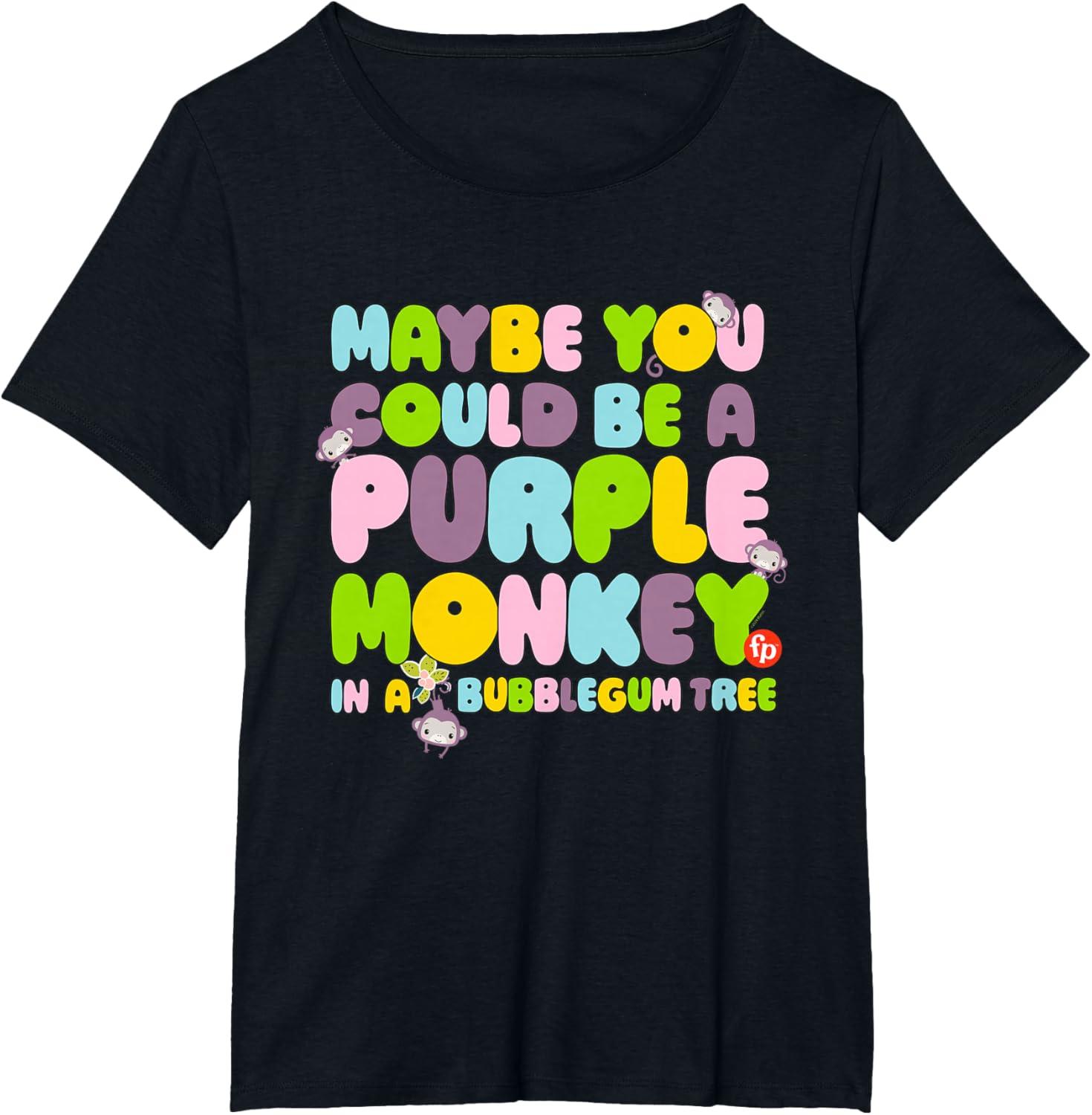 imageFisherPrice Purple Monkey Maybe You Could Be TShirtBlack