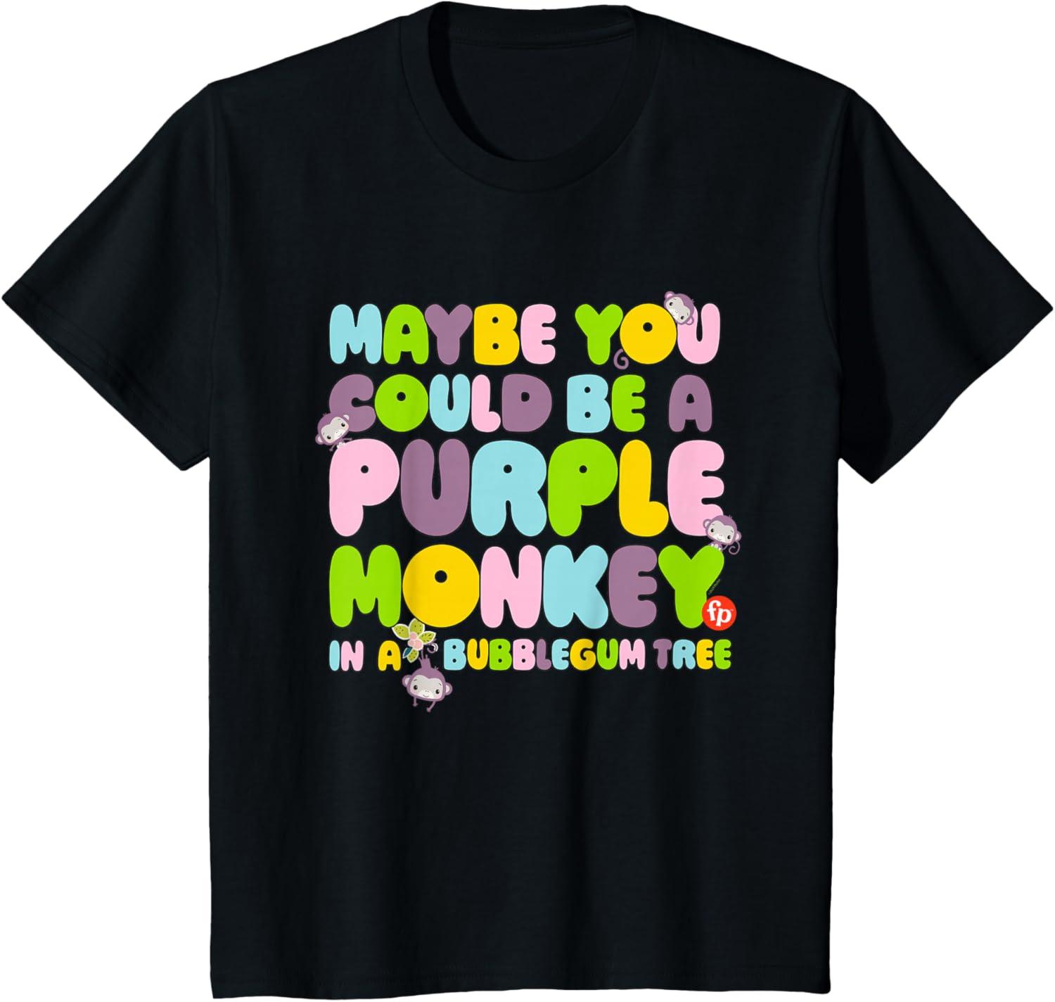imageFisherPrice Purple Monkey Maybe You Could Be TShirtBlack