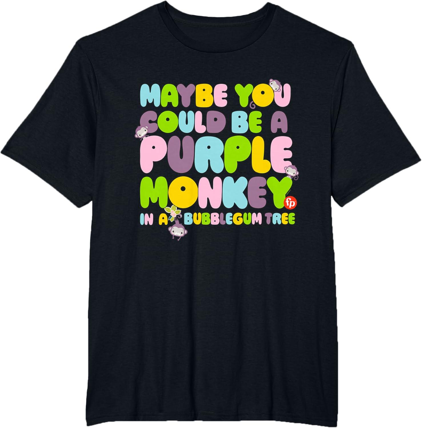 imageFisherPrice Purple Monkey Maybe You Could Be TShirtBlack