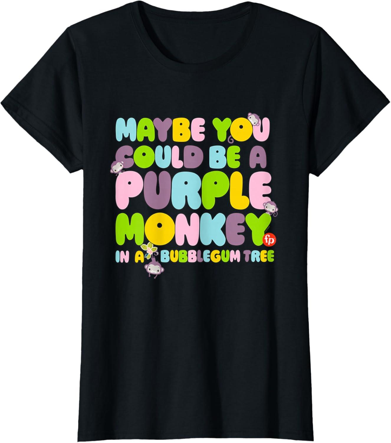 imageFisherPrice Purple Monkey Maybe You Could Be TShirtBlack