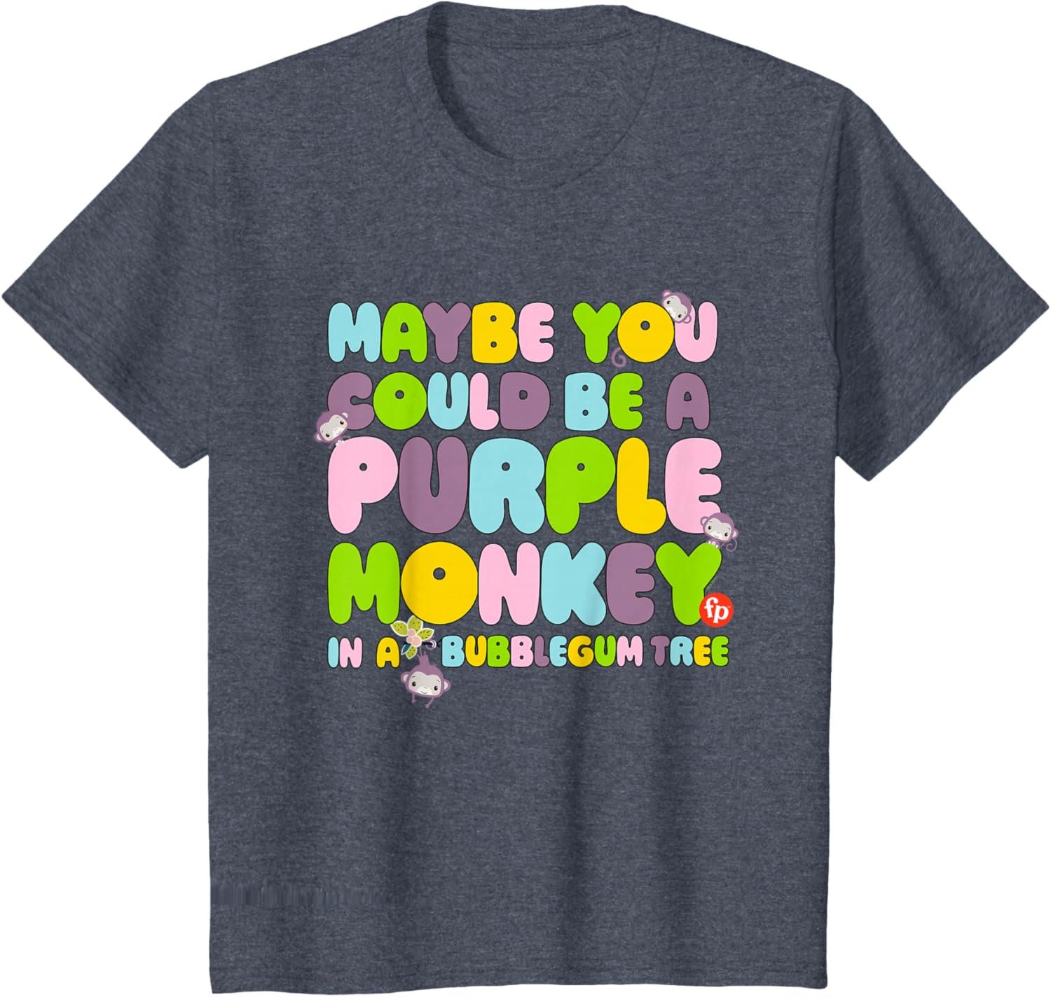 imageFisherPrice Purple Monkey Maybe You Could Be TShirtHeather Blue