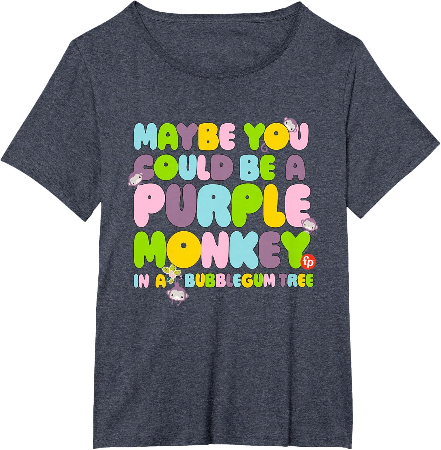 imageFisherPrice Purple Monkey Maybe You Could Be TShirtHeather Blue