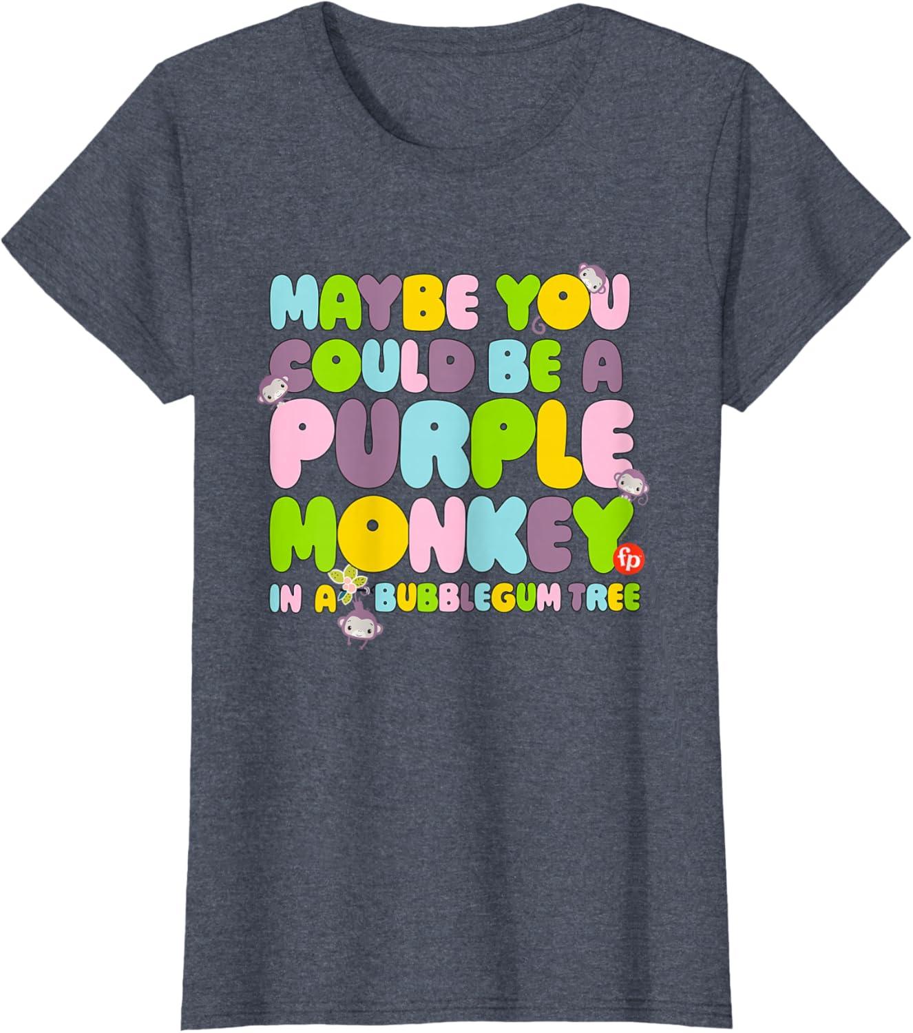 imageFisherPrice Purple Monkey Maybe You Could Be TShirtHeather Blue