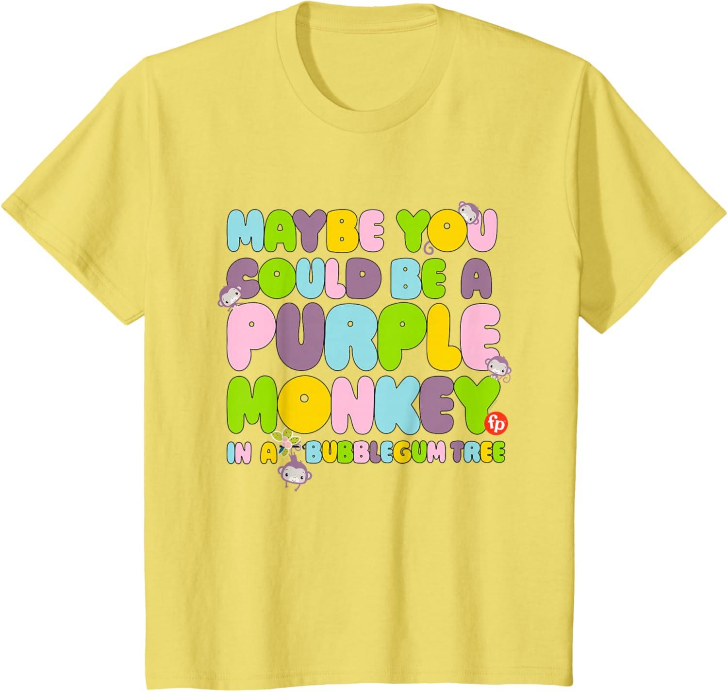 imageFisherPrice Purple Monkey Maybe You Could Be TShirtLemon Yellow