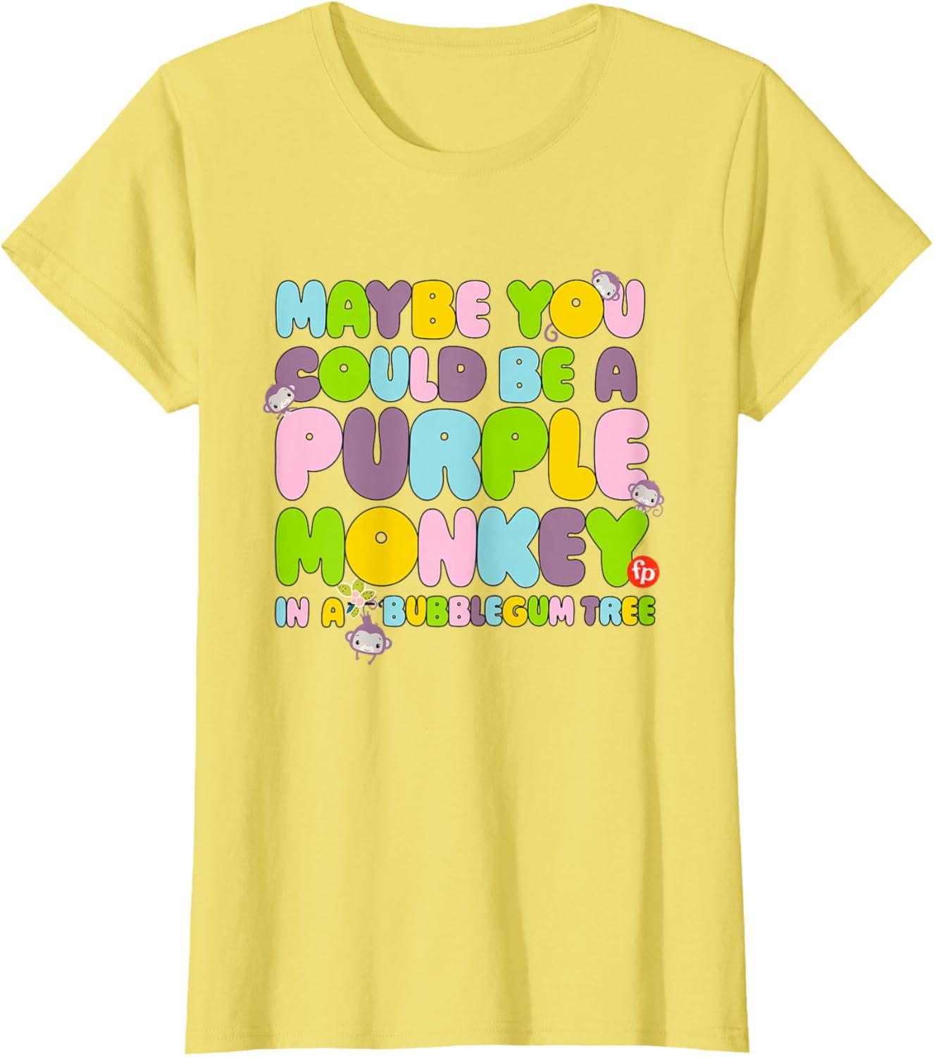 imageFisherPrice Purple Monkey Maybe You Could Be TShirtLemon Yellow