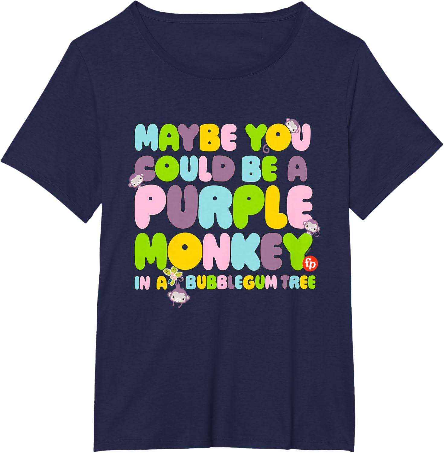 imageFisherPrice Purple Monkey Maybe You Could Be TShirtNavy Blue