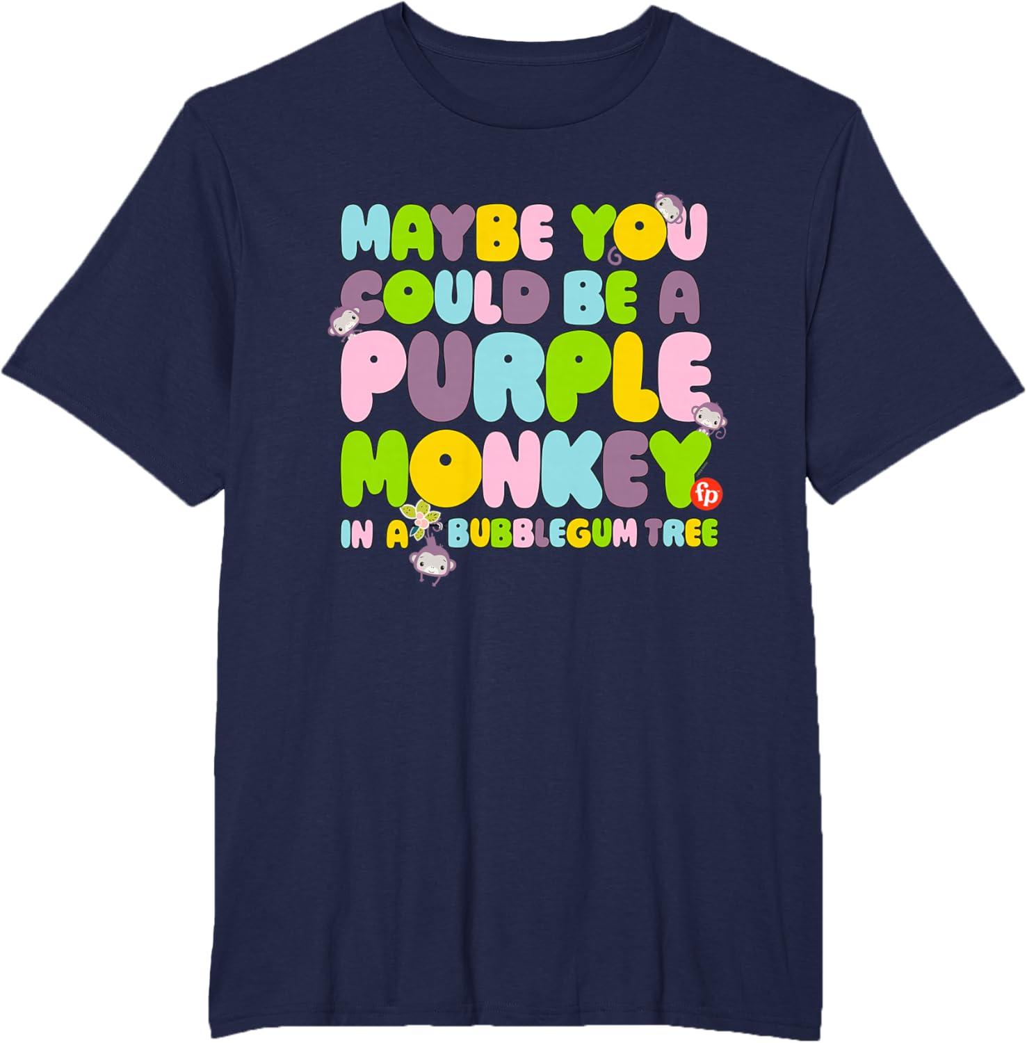 imageFisherPrice Purple Monkey Maybe You Could Be TShirtNavy Blue