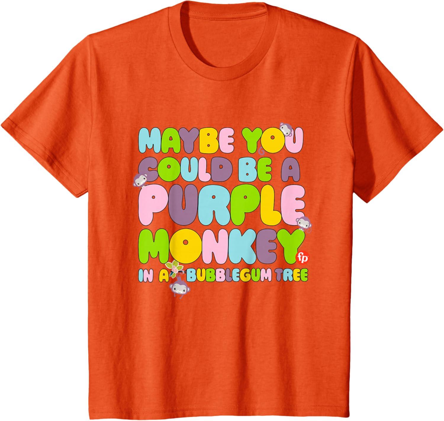 imageFisherPrice Purple Monkey Maybe You Could Be TShirtOrange