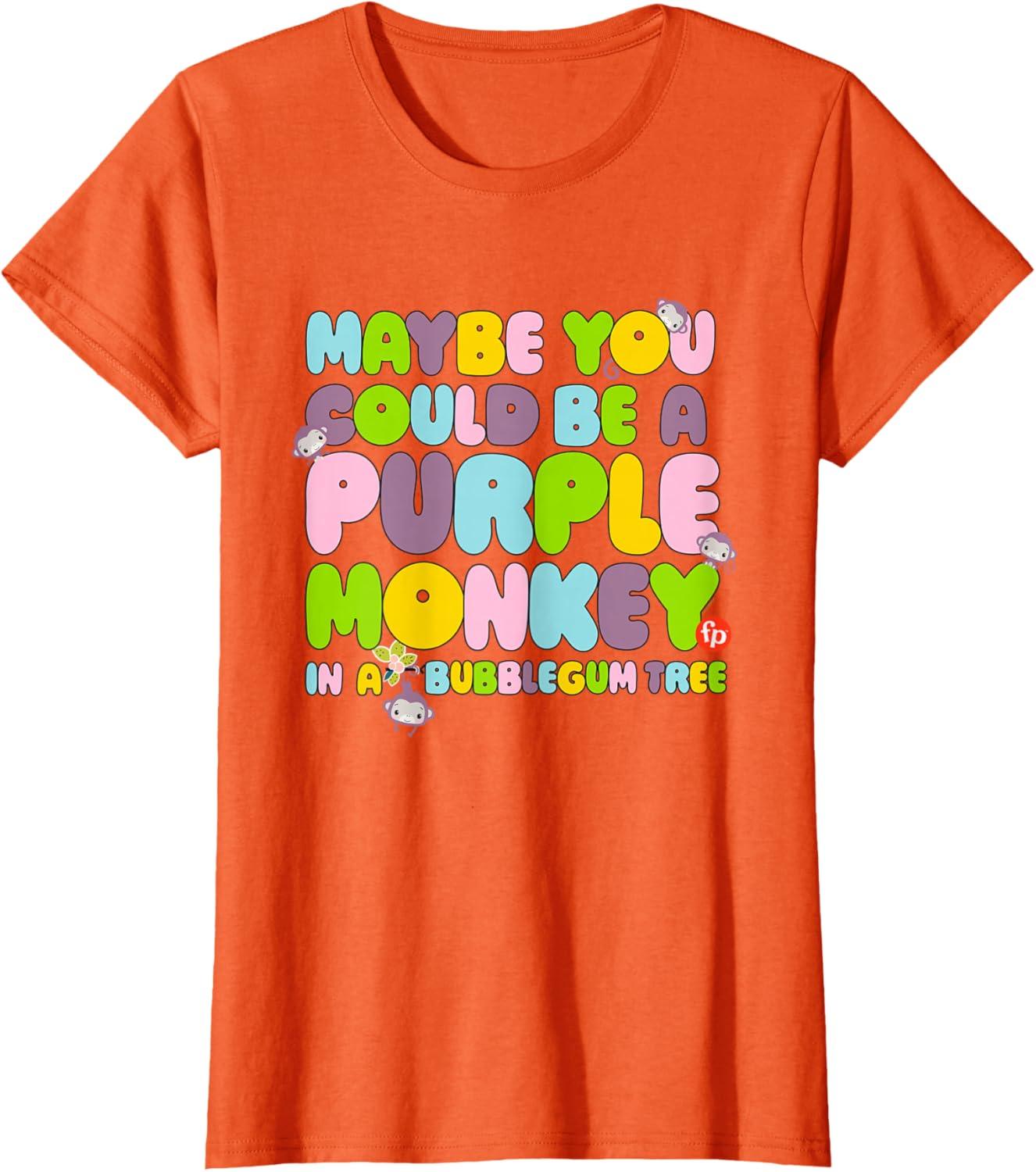 imageFisherPrice Purple Monkey Maybe You Could Be TShirtOrange