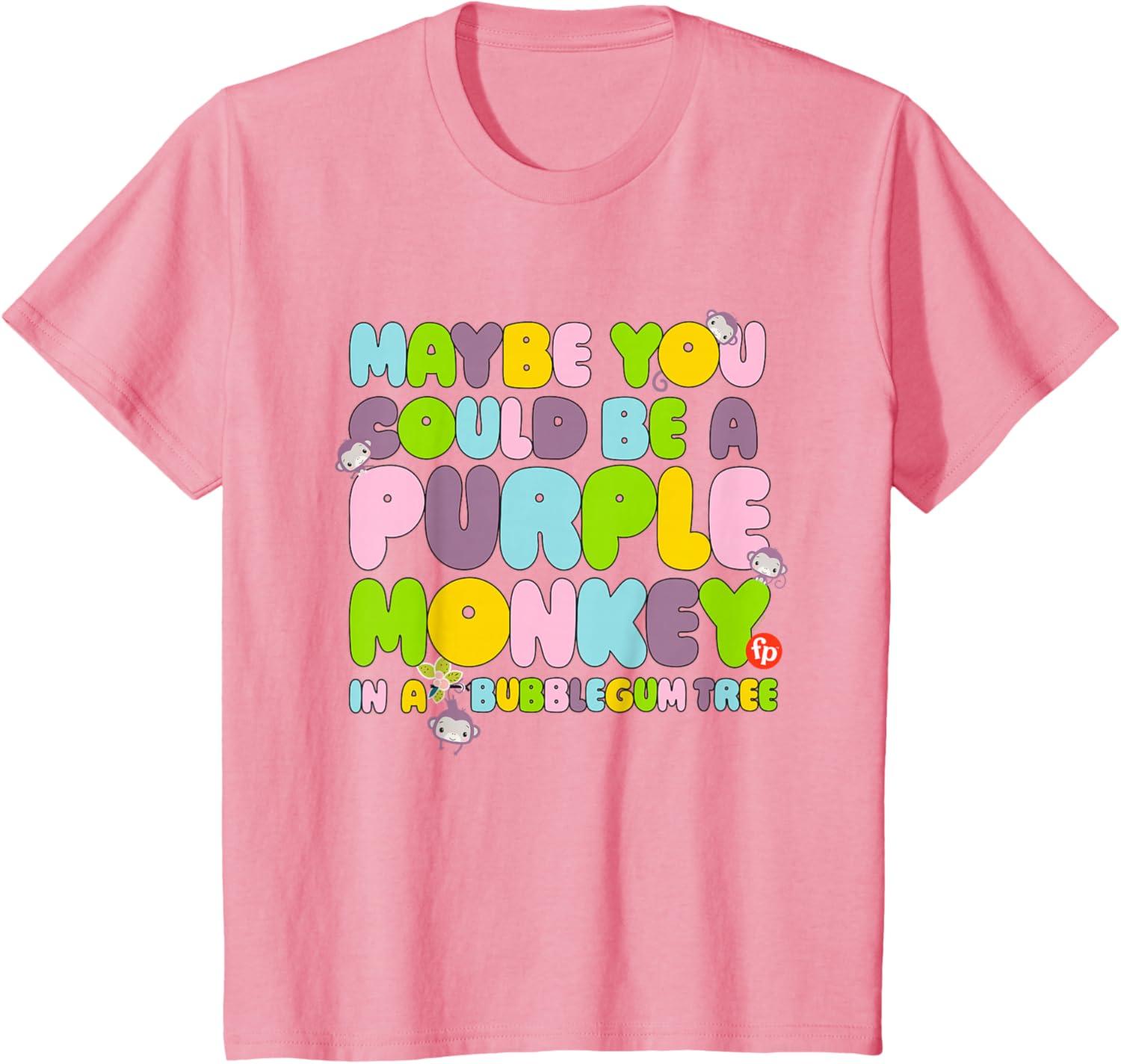 imageFisherPrice Purple Monkey Maybe You Could Be TShirtPink