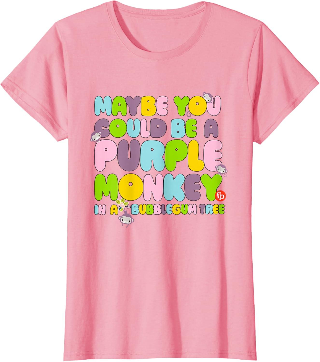imageFisherPrice Purple Monkey Maybe You Could Be TShirtPink