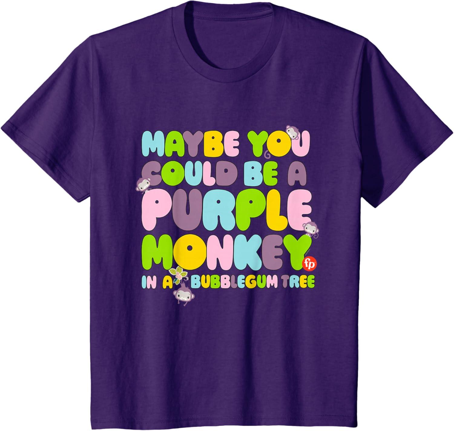 imageFisherPrice Purple Monkey Maybe You Could Be TShirtPurple