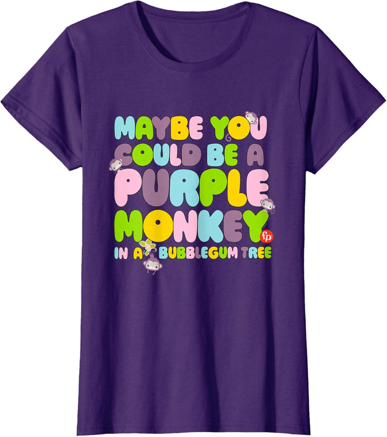 imageFisherPrice Purple Monkey Maybe You Could Be TShirtPurple