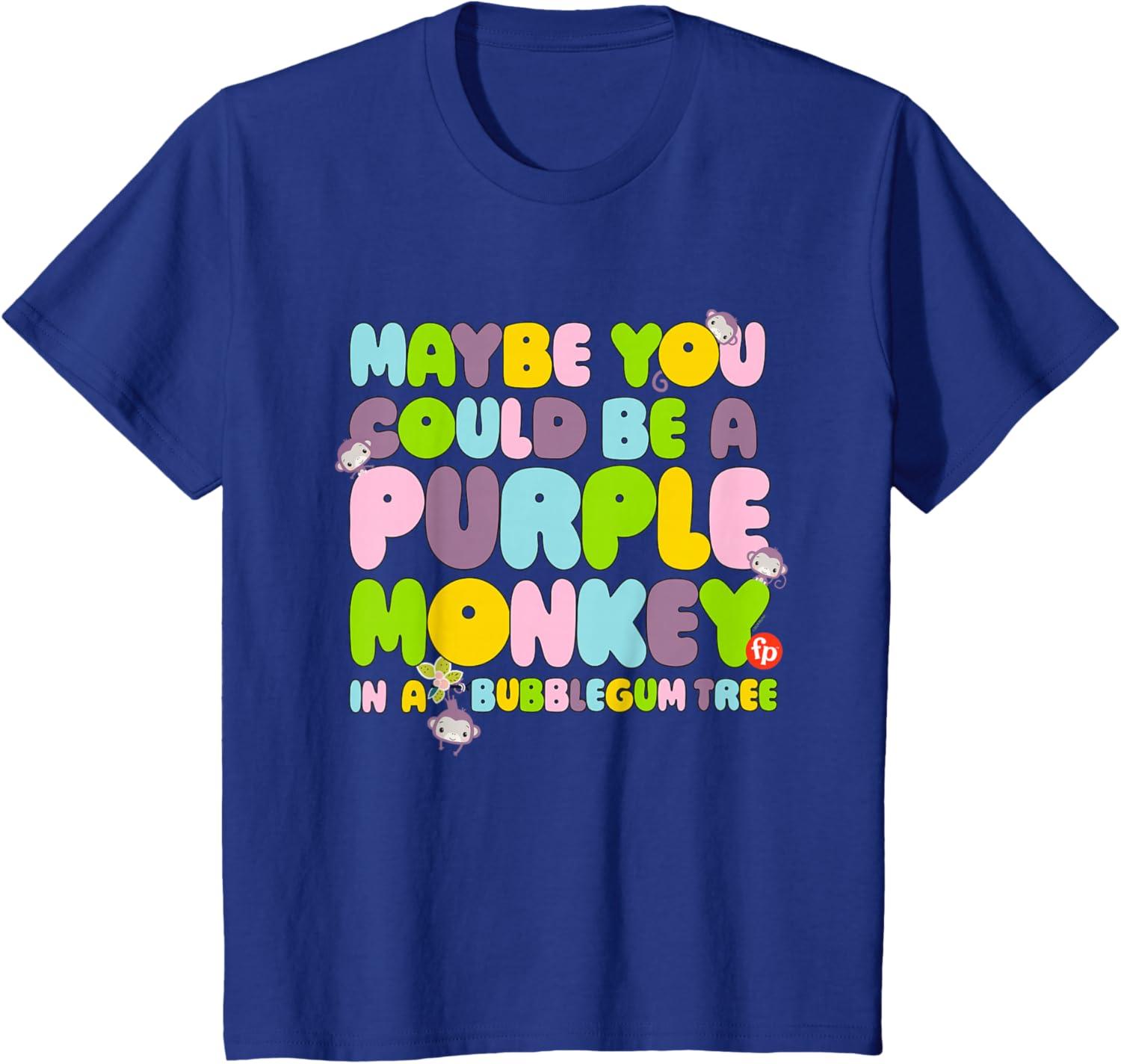 imageFisherPrice Purple Monkey Maybe You Could Be TShirtRoyal Blue