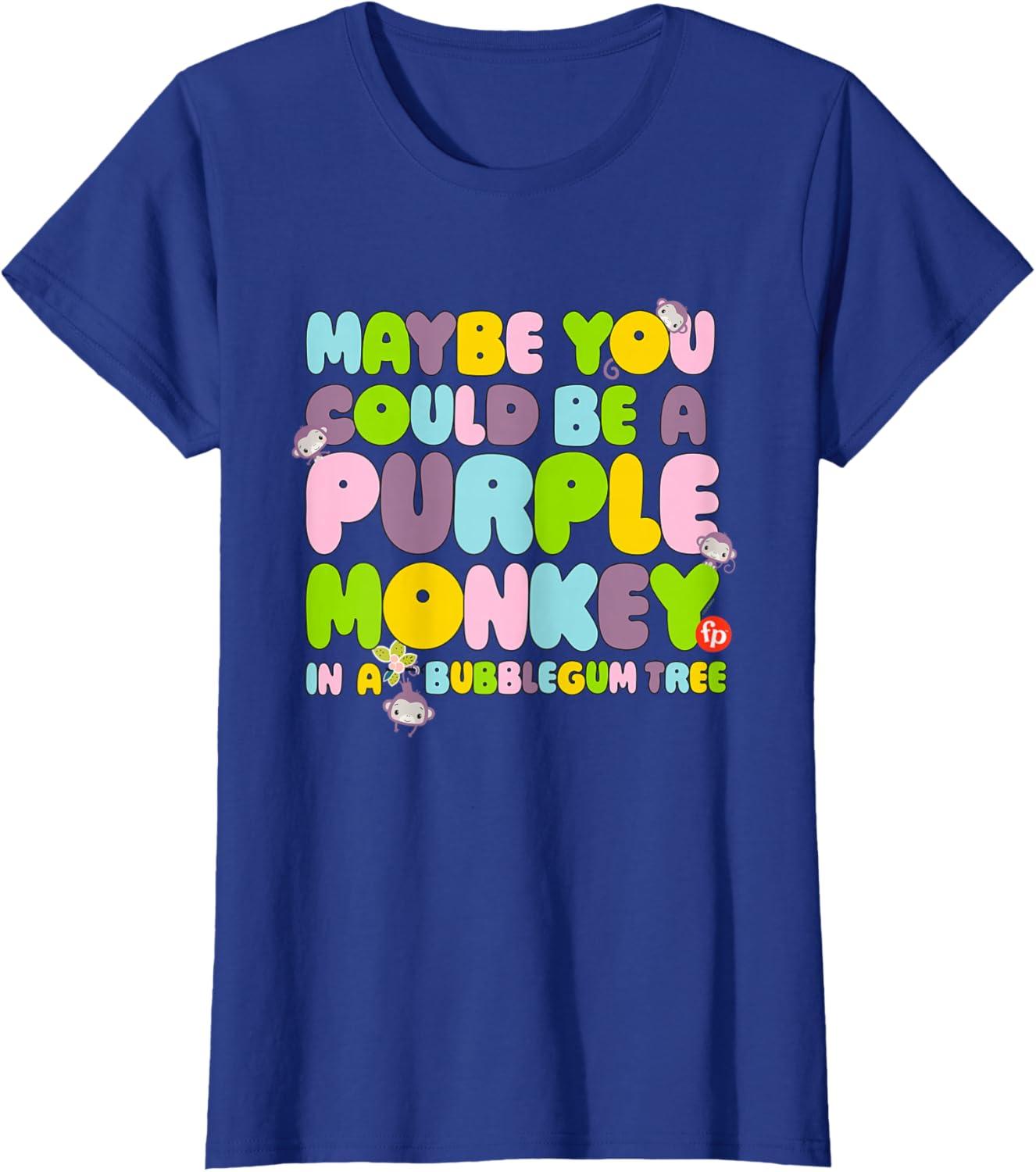imageFisherPrice Purple Monkey Maybe You Could Be TShirtRoyal Blue