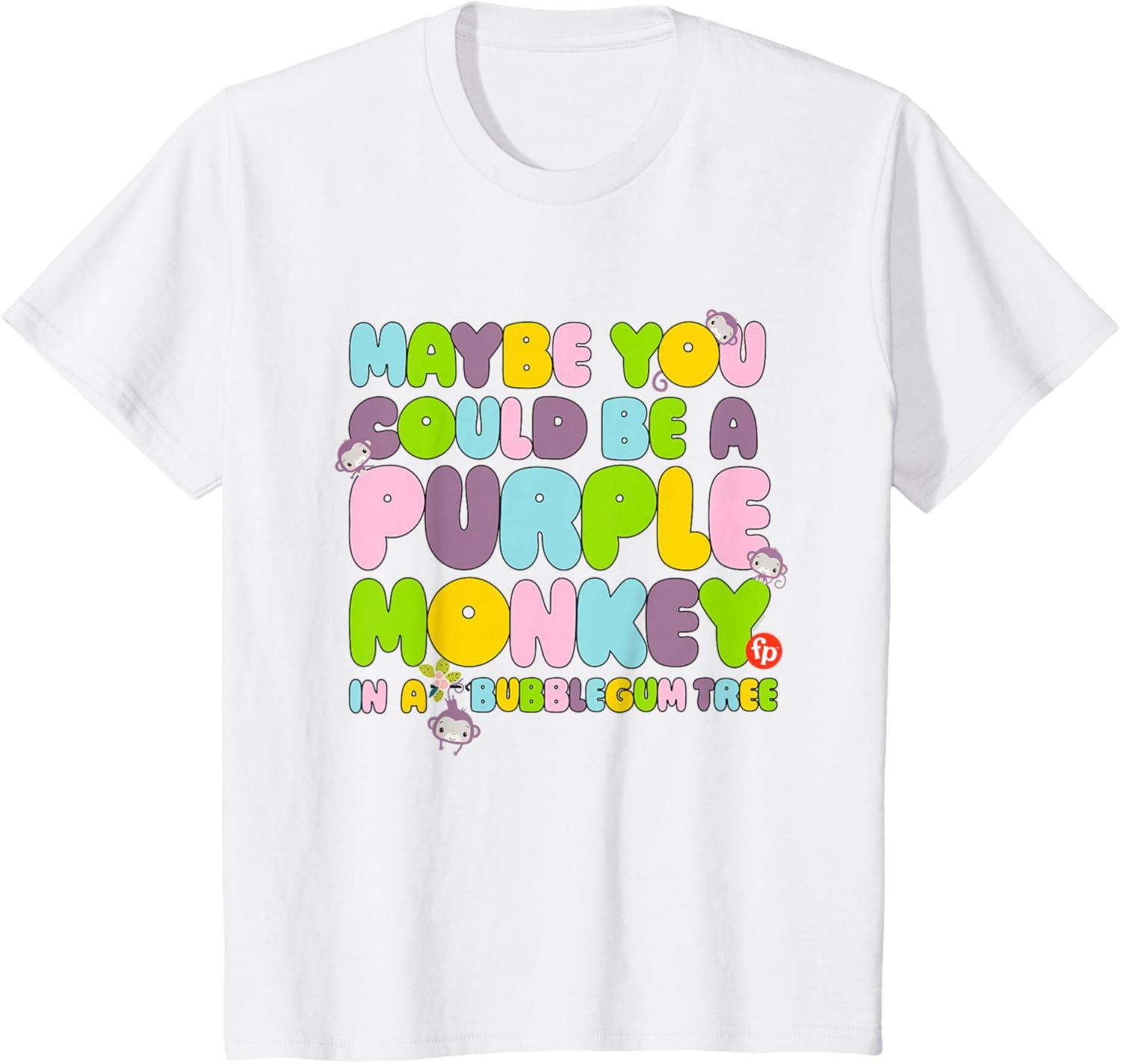 imageFisherPrice Purple Monkey Maybe You Could Be TShirtWhite
