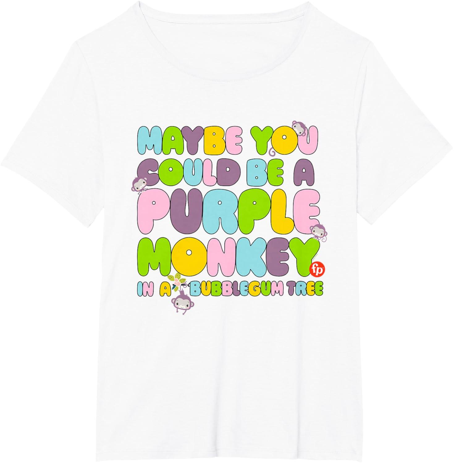 imageFisherPrice Purple Monkey Maybe You Could Be TShirtWhite