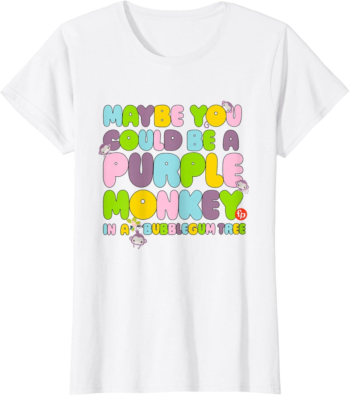 imageFisherPrice Purple Monkey Maybe You Could Be TShirtWhite