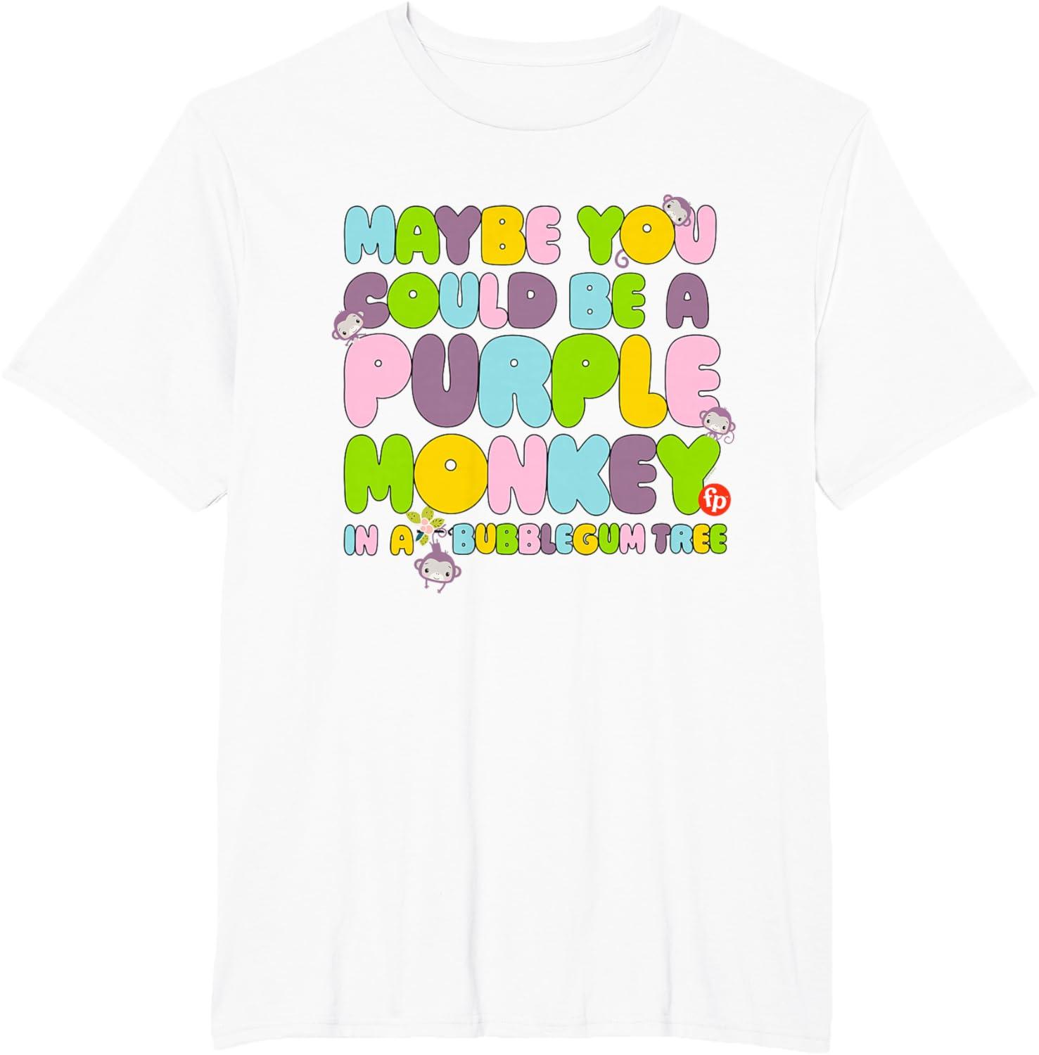 imageFisherPrice Purple Monkey Maybe You Could Be TShirtWhite