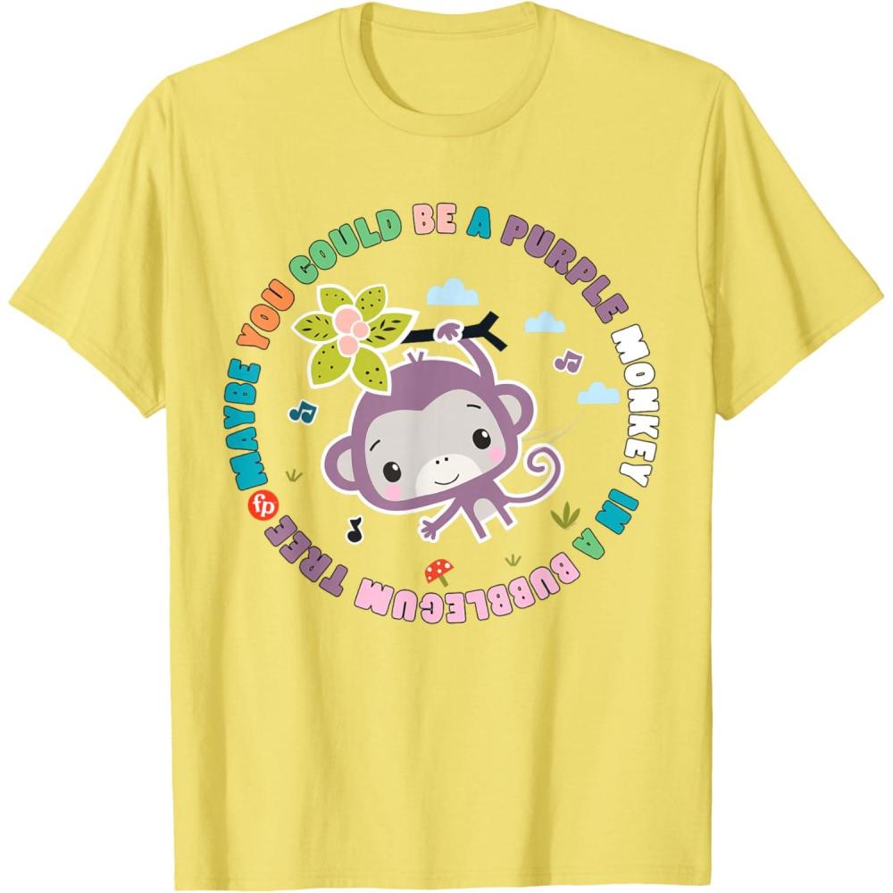 imageFisherPrice Purple Monkey  Hanging Purple Monkey TShirtLemon Yellow